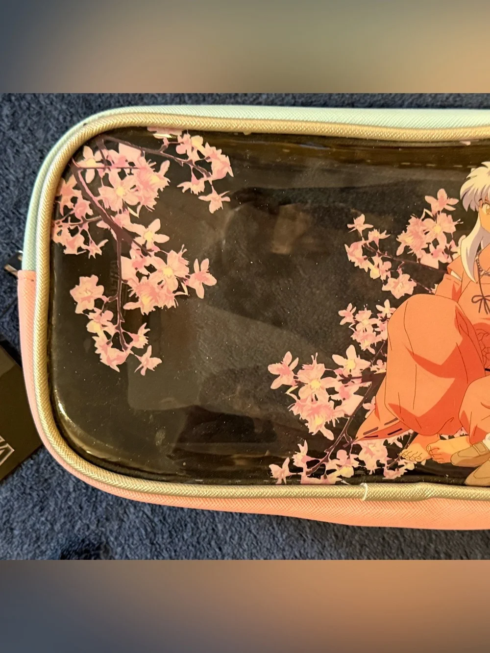 Inuyasha Pink Anime Cosmetic Bag with Clear Top - Picture 3 of 9